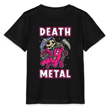 Death Metal Einhorn - Stanley/Stella Kinder T-Shirt MINI CREATOR  - Schwarz - Vorne - Mikhail (115cm)