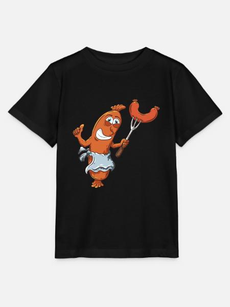 Grillen Würstchen Wurst - Stanley/Stella Kinder T-Shirt MINI CREATOR - Schwarz