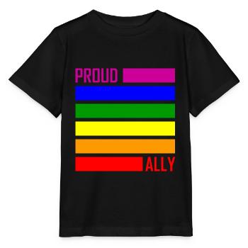 PROUD ALLY LGBT Pride Gay Pride Month Drapeau LGBTQ - T-shirt bio MINI CREATOR Stanley/Stella Enfant - noir - Devant - Mikhail (115cm)