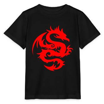 mit chinesischen Drachen chinesischem Drache - Stanley/Stella Kinder T-Shirt MINI CREATOR  - Schwarz - Vorne - Mikhail (115cm)