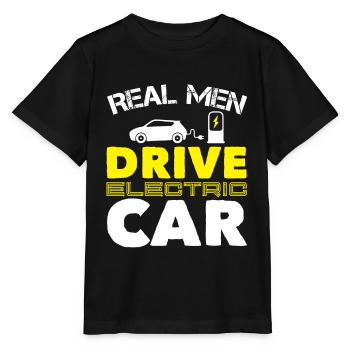E Car Electric Car Green - Stanley/Stella MINI CREATOR Kids’ T-Shirt - black - Front - Mikhail (115cm)