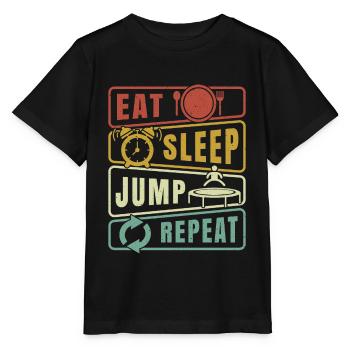 Eat Sleep Jump Repeat Trampoline Jumping Fitness - Stanley/Stella MINI CREATOR Kids’ T-Shirt - black - Front - Mikhail (115cm)