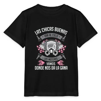 Chica Motera Motociclista Regalo Motorista Mujeres - Stanley/Stella Kinder T-Shirt MINI CREATOR  - Schwarz - Vorne - Mikhail (115cm)