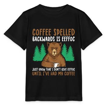 Funny Coffee Spelled Backwards Is Eeffoc - Stanley/Stella MINI CREATOR Kids’ T-Shirt - black - Front - Mikhail (115cm)