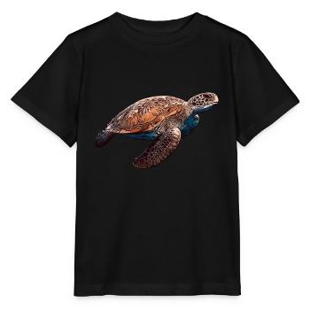 Tortue motif animal animal motif animal - T-shirt bio MINI CREATOR Stanley/Stella Enfant - noir - Devant - Mikhail (115cm)