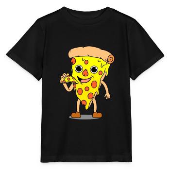 Pizza manger une pizza - T-shirt bio MINI CREATOR Stanley/Stella Enfant - noir - Devant - Mikhail (115cm)