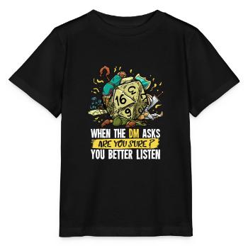 D20 Role-playing gift for a dungeon - Stanley/Stella MINI CREATOR Kids’ T-Shirt - black - Front - Mikhail (115cm)