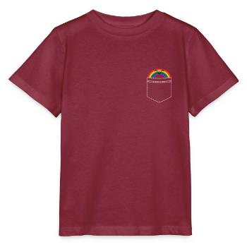 LGBT Bi CSD Rainbow Gay Pride Lesbian LGBTQ Outfit - Stanley/Stella MINI CREATOR Kids’ T-Shirt - burgundy - Front - Kain (125cm)