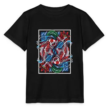 Koi Carpes Poissons japonais - T-shirt bio MINI CREATOR Stanley/Stella Enfant - noir - Devant - Mikhail (115cm)