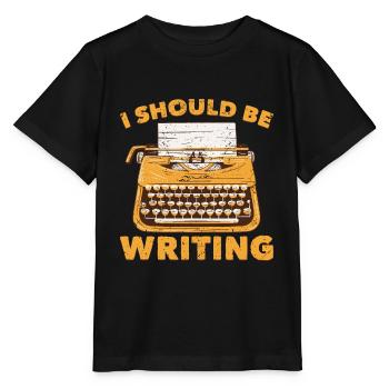 I Should Be Writing - Typewriter School - T-shirt bio MINI CREATOR Stanley/Stella Enfant - noir - Devant - Mikhail (115cm)