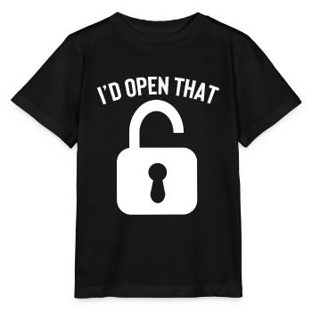 Serrure j’ouvre la clé du service - T-shirt bio MINI CREATOR Stanley/Stella Enfant - noir - Devant - Mikhail (115cm)
