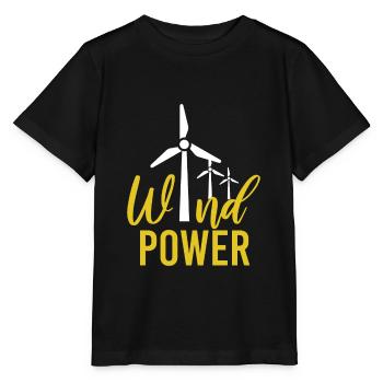 Wind power Wind power Wind energy - Stanley/Stella MINI CREATOR Kids’ T-Shirt - black - Front - Mikhail (115cm)