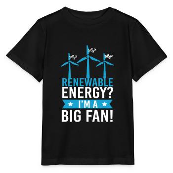 Renewable Energy? Wind power Wind energy - Stanley/Stella MINI CREATOR Kids’ T-Shirt - black - Front - Mikhail (115cm)