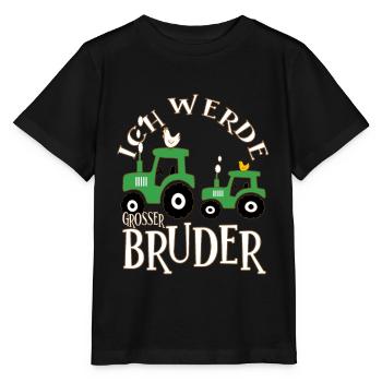 Ich werde großer Bruder Traktor Geschenk - Stanley/Stella Kinder T-Shirt MINI CREATOR  - Schwarz - Vorne - Mikhail (115cm)