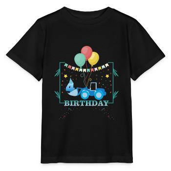 4 anniversaire tracteur - T-shirt bio MINI CREATOR Stanley/Stella Enfant - noir - Devant - Mikhail (115cm)