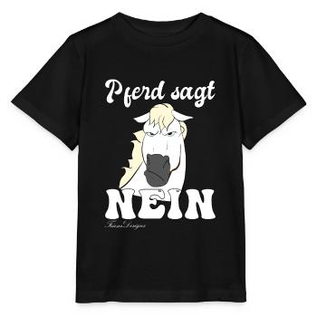 Schimmel sagt Nein lustiges und süßes Pferde - Stanley/Stella Kinder T-Shirt MINI CREATOR  - Schwarz - Vorne - Mikhail (115cm)