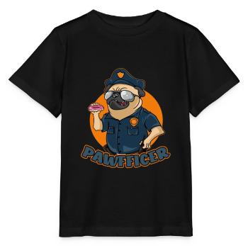 Pawfficer Le donut chien policier - T-shirt bio MINI CREATOR Stanley/Stella Enfant - noir - Devant - Mikhail (115cm)