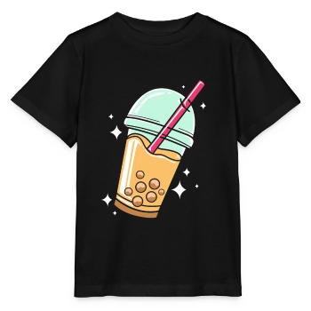 Bubble Tee Boba Tea - Stanley/Stella MINI CREATOR Kids’ T-Shirt - black - Front - Mikhail (115cm)