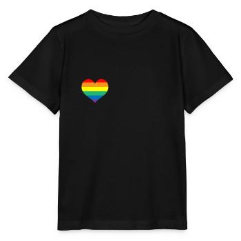 Rainbow Lesbian Pride LGBT Flag CSD Homosexual - Stanley/Stella MINI CREATOR Kids’ T-Shirt - black - Front - Mikhail (115cm)