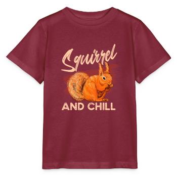 Écureuils - T-shirt bio MINI CREATOR Stanley/Stella Enfant - bordeaux - Devant - Kain (125cm)