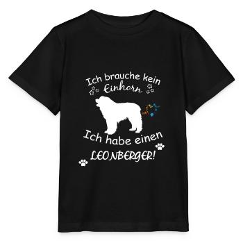Leonberger Hund - Leonberger - Stanley/Stella Kinder T-Shirt MINI CREATOR  - Schwarz - Vorne - Mikhail (115cm)