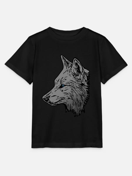 Wolf Raubtier Tiermotiv Wolfsmotiv Aufdruck Kunst - Stanley/Stella Kinder T-Shirt MINI CREATOR - Schwarz