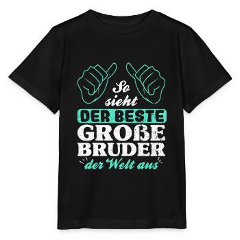 Bester Großer Bruder der Welt Geschenk - Stanley/Stella Kinder T-Shirt MINI CREATOR  - Schwarz - Vorne - Mikhail (115cm)