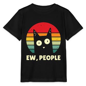 Cat Ew People Vintage Amoureux des Chats Anti Social - T-shirt bio MINI CREATOR Stanley/Stella Enfant - noir - Devant - Mikhail (115cm)