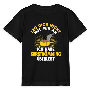 Surströmming Hering Fisch Kotzfisch Stinkefisch - Stanley/Stella Kinder T-Shirt MINI CREATOR  - Schwarz - Vorne - Mikhail (115cm)