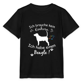 Beagle Hund - Beagle - Stanley/Stella Kinder T-Shirt MINI CREATOR  - Schwarz - Vorne - Mikhail (115cm)