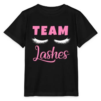 Team Lashes Baby Announcement Pregnancy Gender Rev - Stanley/Stella Kinder T-Shirt MINI CREATOR  - Schwarz - Vorne - Mikhail (115cm)