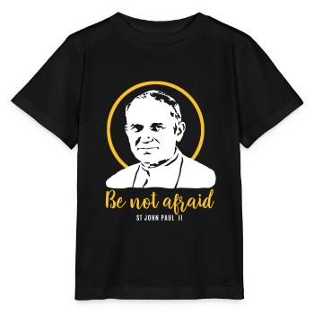 Fürchtet euch nicht - Papst Johannes Paul II JP2 - Stanley/Stella Kinder T-Shirt MINI CREATOR  - Schwarz - Vorne - Mikhail (115cm)