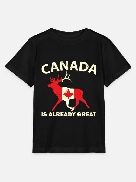 REH MIT KANADA-FLAGGE KANADA IST SCHON GROß - Stanley/Stella Kinder T-Shirt MINI CREATOR - Schwarz
