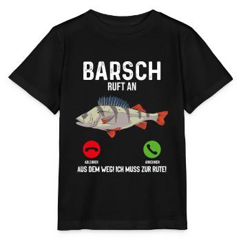 Barsch Angeln - Stanley/Stella Kinder T-Shirt MINI CREATOR  - Schwarz - Vorne - Mikhail (115cm)