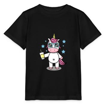 Licorne cool lunettes de soleil - T-shirt bio MINI CREATOR Stanley/Stella Enfant - noir - Devant - Mikhail (115cm)