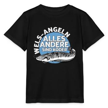 Wels Angeln - Stanley/Stella Kinder T-Shirt MINI CREATOR  - Schwarz - Vorne - Mikhail (115cm)