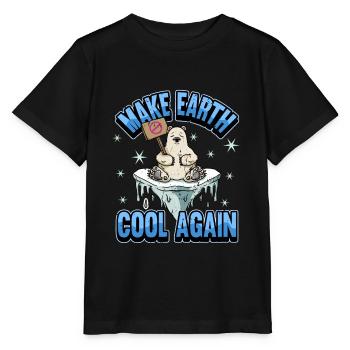 Eisbär Klimawandel Globale Erwärmung Aktivisten - Stanley/Stella Kinder T-Shirt MINI CREATOR  - Schwarz - Vorne - Mikhail (115cm)