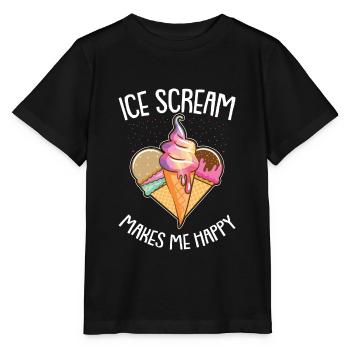 Glace glace glace crème glacée d’été rengaine cadeau - T-shirt bio MINI CREATOR Stanley/Stella Enfant - noir - Devant - Mikhail (115cm)