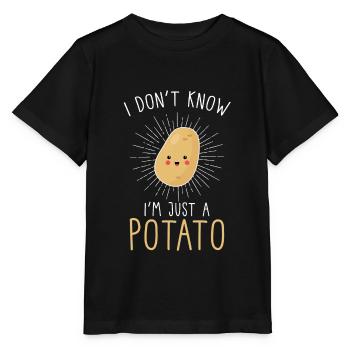 Kawaii potato kawaii food - Stanley/Stella MINI CREATOR Kids’ T-Shirt - black - Front - Mikhail (115cm)
