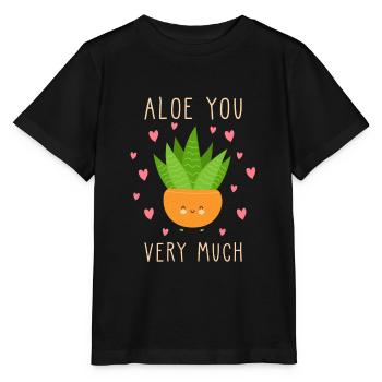 Aloe vera saying funny aloe very much - Stanley/Stella MINI CREATOR Kids’ T-Shirt - black - Front - Mikhail (115cm)