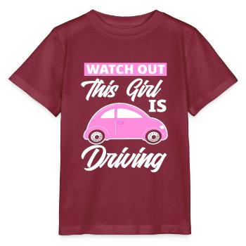 Conducteur débutante Permis de conduire fille cadeau - T-shirt bio MINI CREATOR Stanley/Stella Enfant - bordeaux - Devant - Kain (125cm)