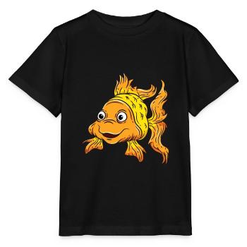 Poisson poisson rouge - T-shirt bio MINI CREATOR Stanley/Stella Enfant - noir - Devant - Mikhail (115cm)