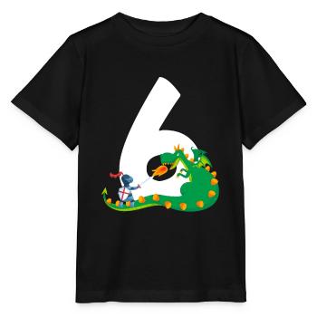6th birthday knight castle 6 years dragon - Stanley/Stella MINI CREATOR Kids’ T-Shirt - black - Front - Mikhail (115cm)