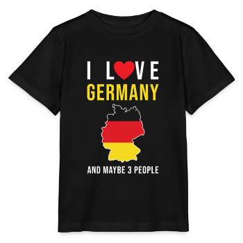 Ich liebe Deutschland Deutsch Flagge - Stanley/Stella Kinder T-Shirt MINI CREATOR  - Schwarz - Vorne - Mikhail (115cm)
