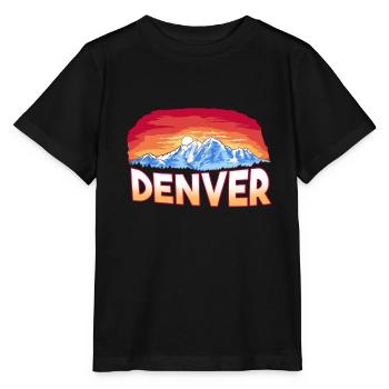 State - Rocky Mountain Sunset - Denver - Stanley/Stella Kinder T-Shirt MINI CREATOR  - Schwarz - Vorne - Mikhail (115cm)