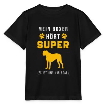 Boxer Hund Spruch lustig - Stanley/Stella Kinder T-Shirt MINI CREATOR  - Schwarz - Vorne - Mikhail (115cm)