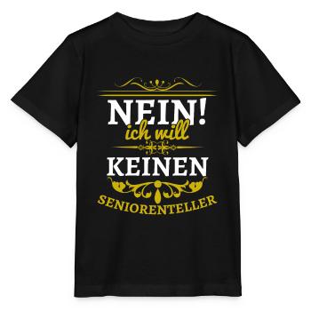 Senioren Nein! Ich will keinen Seniorenteller - Stanley/Stella Kinder T-Shirt MINI CREATOR  - Schwarz - Vorne - Mikhail (115cm)