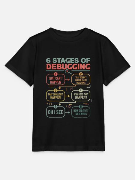 Programmierer Debugging 6 stages of debugging - Stanley/Stella Kinder T-Shirt MINI CREATOR  - Schwarz