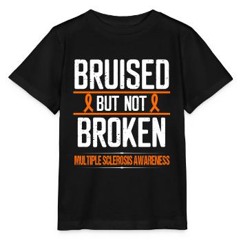 Multiple Sclerosis Awareness Ribbon not Broken MS - Stanley/Stella MINI CREATOR Kids’ T-Shirt - black - Front - Mikhail (115cm)