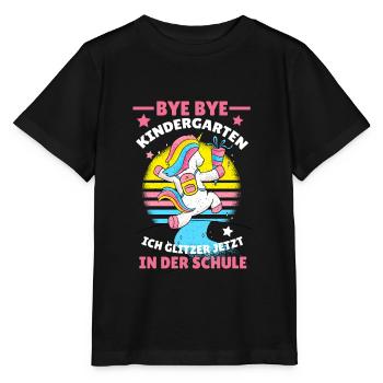Einhorndesign für den Schulanfang und Einschulung - Stanley/Stella Kinder T-Shirt MINI CREATOR  - Schwarz - Vorne - Mikhail (115cm)